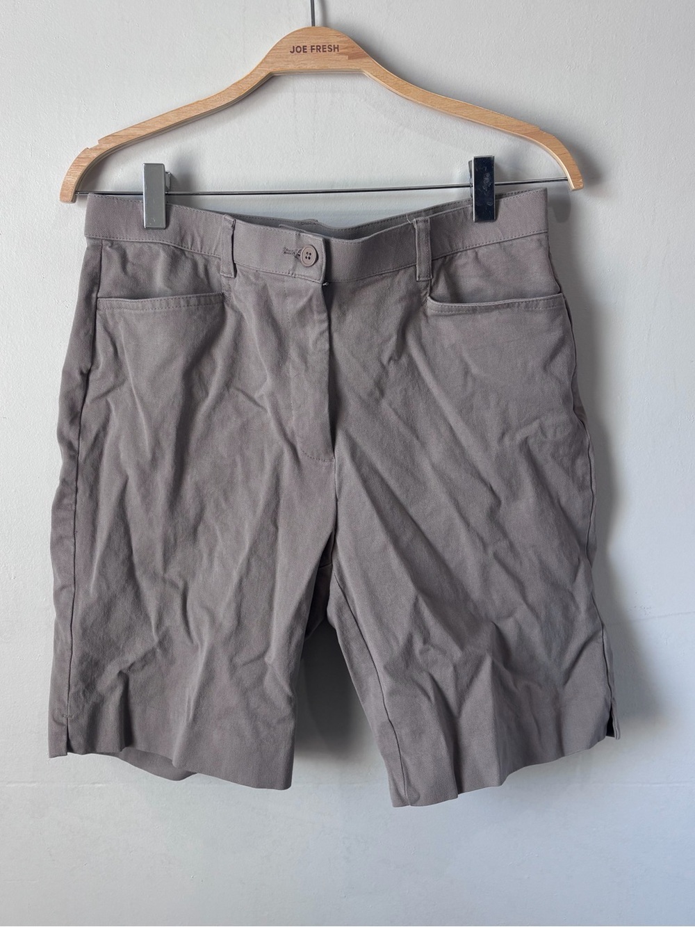 Women's Khaki Stretch Bermuda Shorts - Size 8 Slim Fit